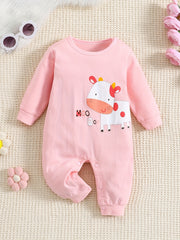 Cartoon Print Long Sleeve Baby Onesie Romper