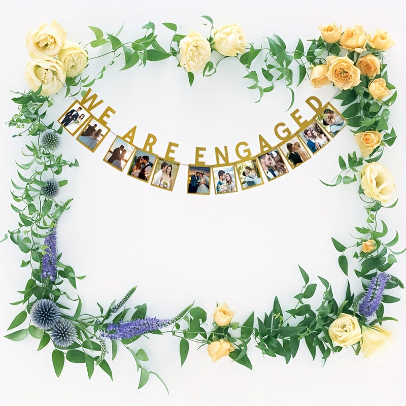 We Are Engaged Wedding Party Photo Frame Pull Flag - Decoration Supplies