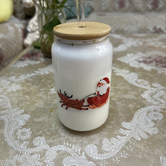 Christmas Halloween Glass Straw Cup Set 350ml & 550ml