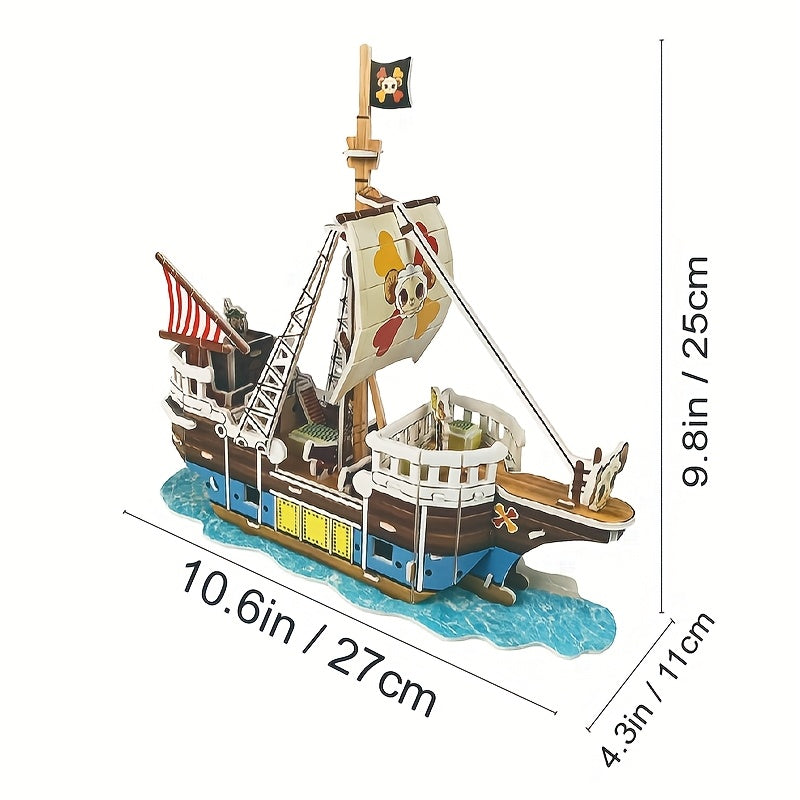 Pirate 3D Model Puzzle DIY Toy Fun Gift Improve Skills Concentration