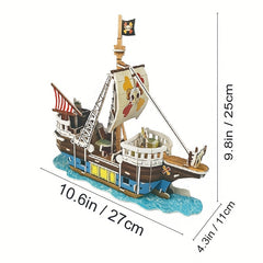 Pirate 3D Model Puzzle DIY Toy Fun Gift Improve Skills Concentration