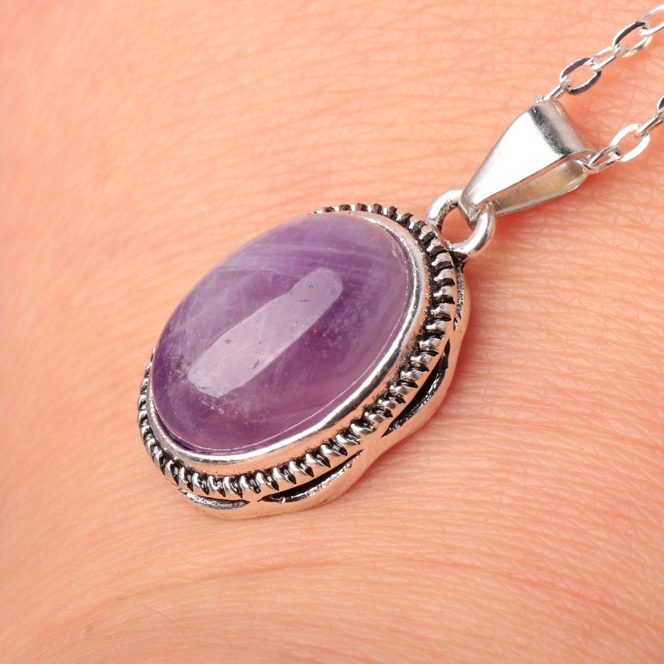 Girls Boys Teen Vintage Crystal Stone Pendant Necklace Jewelry