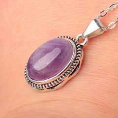 Girls Boys Teen Vintage Crystal Stone Pendant Necklace Jewelry