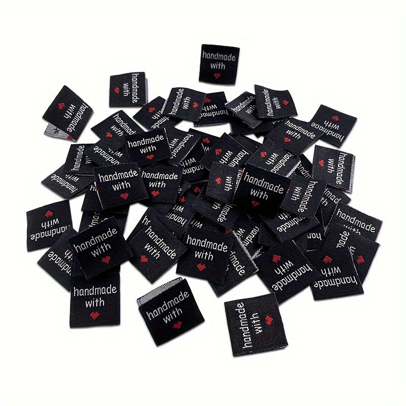 50pcs Personalized With Love Woven Sewing Labels - Double sided