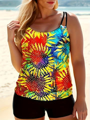 Sunflower Tankini Set Women's Two Piece Swimsuit
