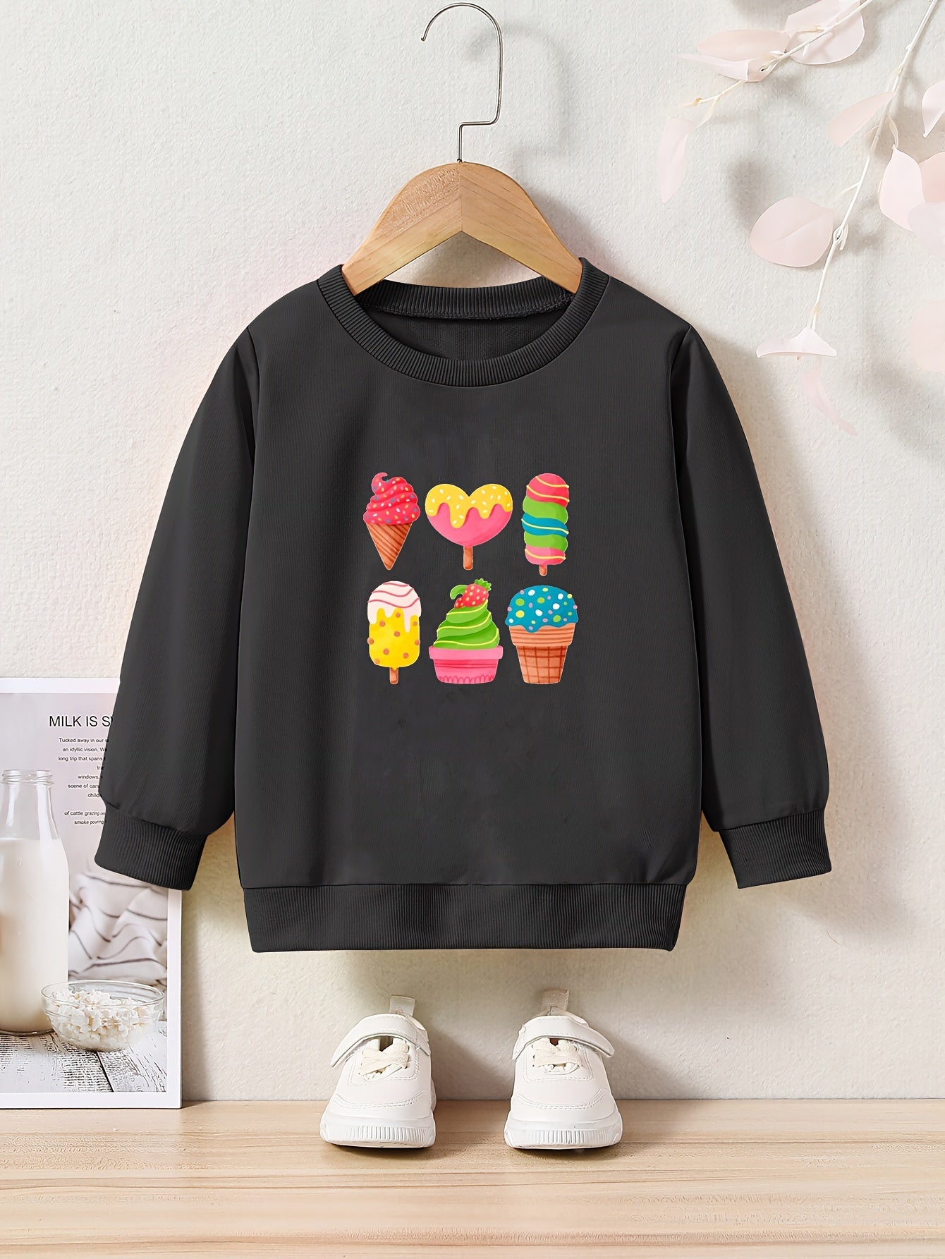 OERYUI Cartoon Ice Cream Cake Sweatshirt for Kids