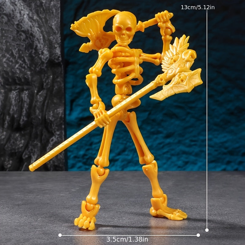 Poseable Skeleton Model with Interchangeable Weapons for Ages 14+