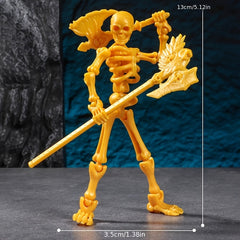 Poseable Skeleton Model with Interchangeable Weapons for Ages 14+
