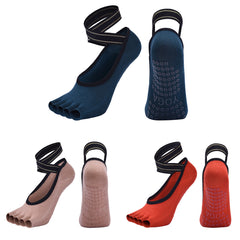 3 Pairs Women's Yoga Socks Non Slip Grips And Straps Ideal For Pilates Pure Ball