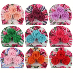 Infant Sunhat Accessories Hat for Baby Boy Floral Toddler Stripe Print Headband
