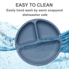 Safe Soft Silicone Baby Toddler Plate Dishwasher & Microwave Safe