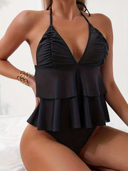 Sexy Tankini Set Women's Plus Swimsuit Two Piece Set