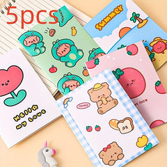 5 Pcs Cartoon Plan Notebook For Elementary School, Small Gift, Birthday Gift