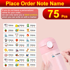 180pcs Transparent Name Sticker Cartoon Waterproof Labels