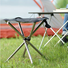 Telescopic Folding Stool Stainless Steel Outdoor Camping Fishing