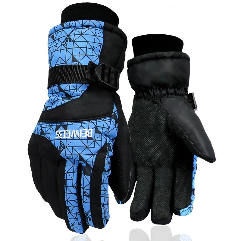 Men's Windproof Thermal Ski Gloves for Outdoor Activities
