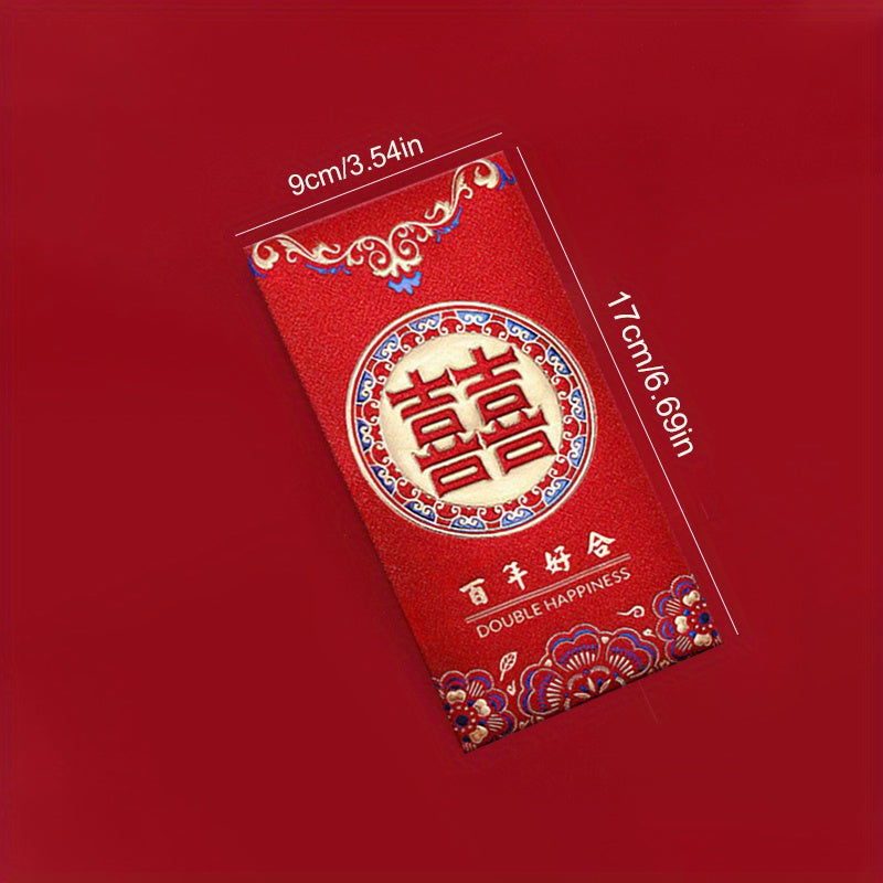 6 Pcs Vintage Chinese Red Envelopes Lucky Money Blessing Red Envelopes