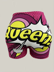 Funny Shorts Women's Plus Art Letter & Graphic Print