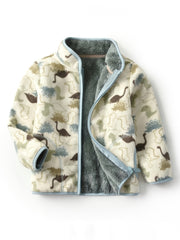 Boys Animal Printed Zipper Jacket