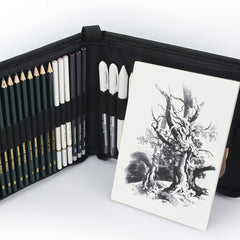 Seamiart 36pc Charcoal Pencils Sketch Set 6H-12B Sketch Book Art Supplies