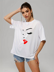 Women's Casual Loose Short Sleeve T-Shirt Crew Neck Solid Tee Summer Tops