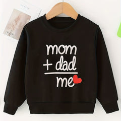 Girls' Mom Dad Me Graphic Long Sleeve Crew Neck Sweatshirt