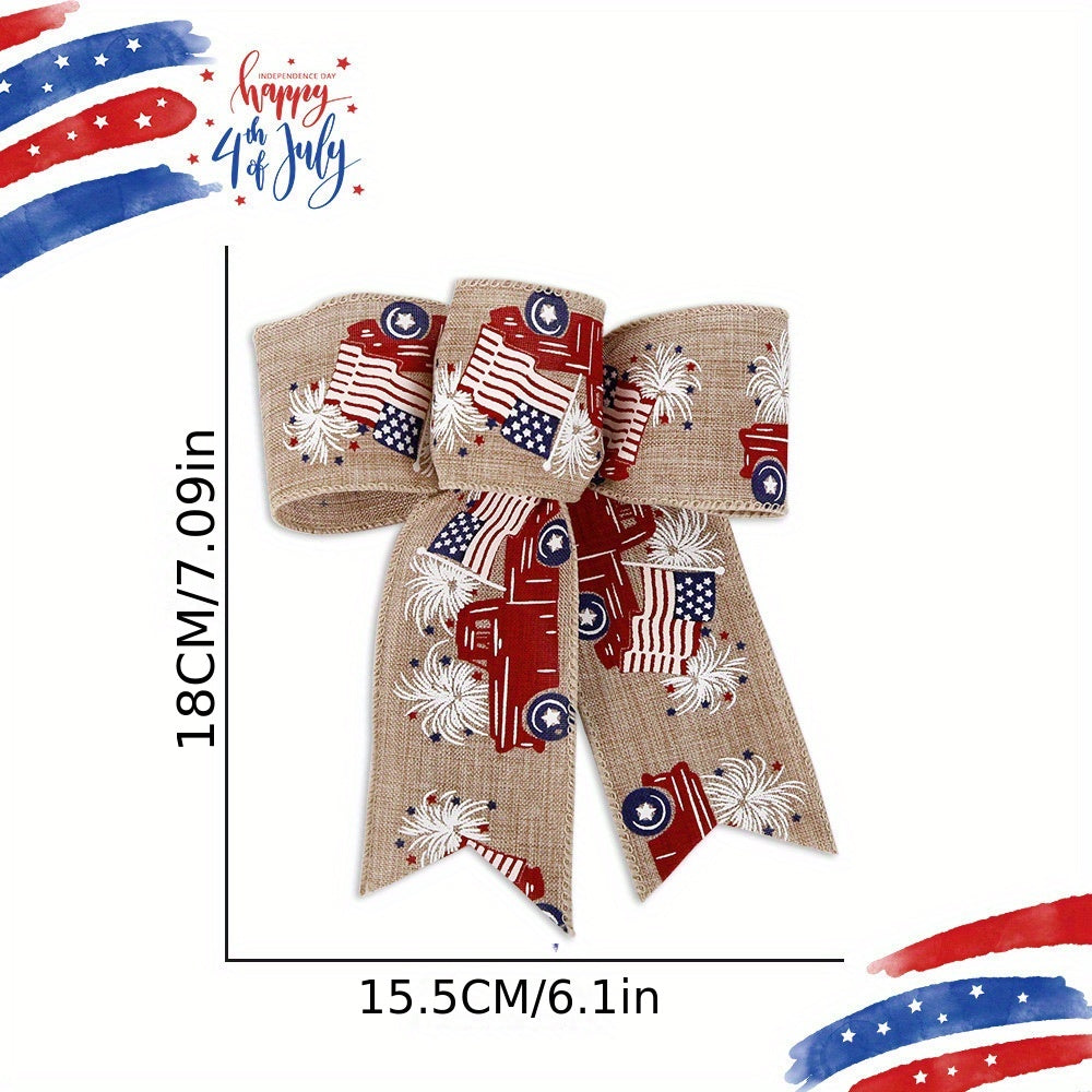 American Independence Decoration Bow Fine Linen Star Striped Bow