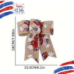 American Independence Decoration Bow Fine Linen Star Striped Bow
