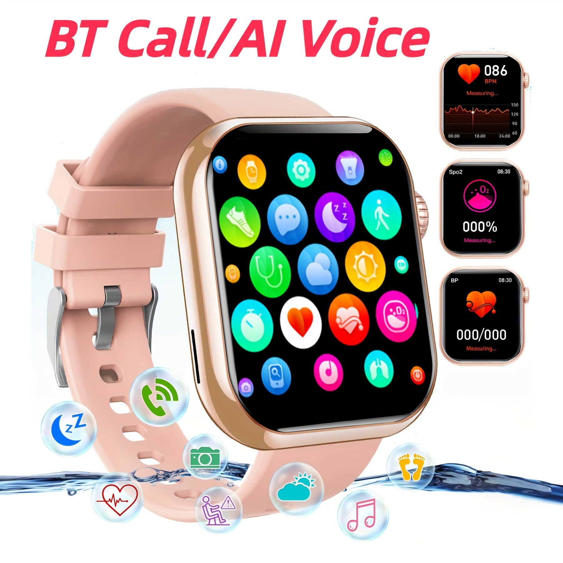 Smart Watch Men's Women's Fitness Tracker Activity With Calorie Pedometer