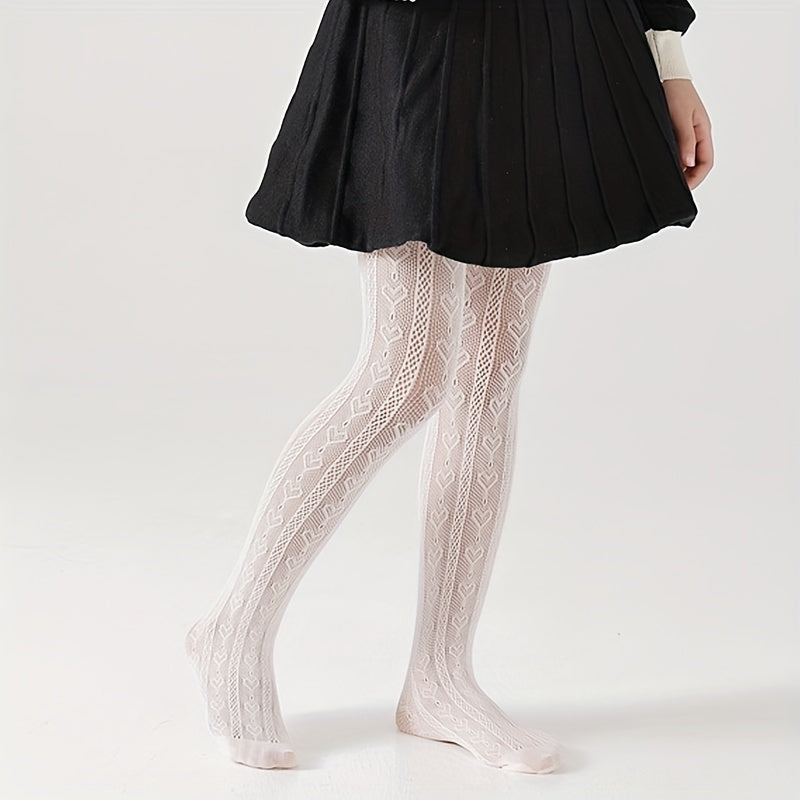 Girl s Heart-shaped Lace Pantyhose Stockings Ultra thin Breathable Tights