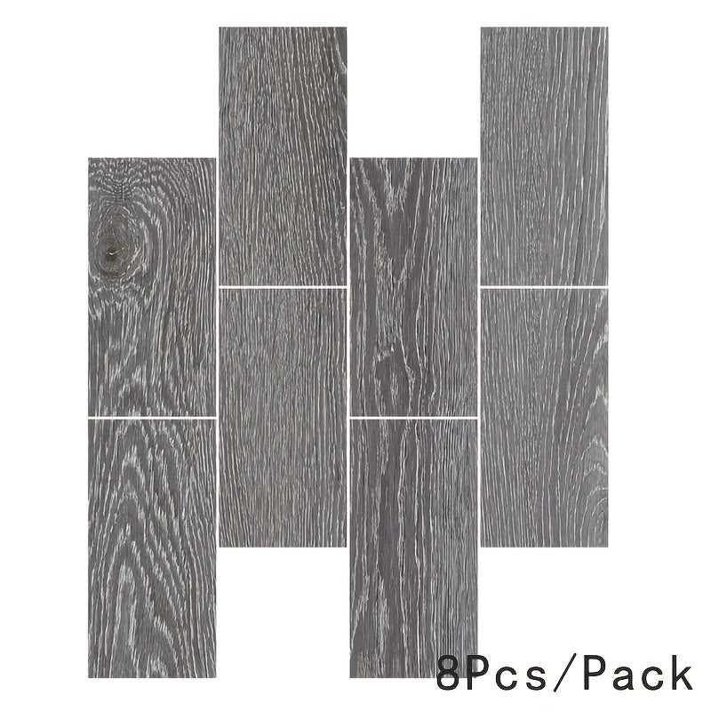 8pcs Self adhesive Floor Stickers Wood Grain Cement Ground