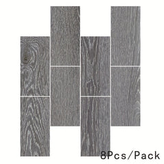 8pcs Self adhesive Floor Stickers Wood Grain Cement Ground