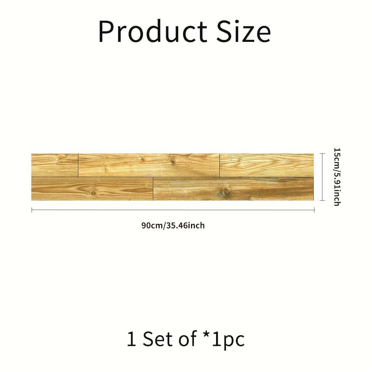 1pc 90 PVC Removable Self-adhesive Wall Stickers Wood Grain Decor