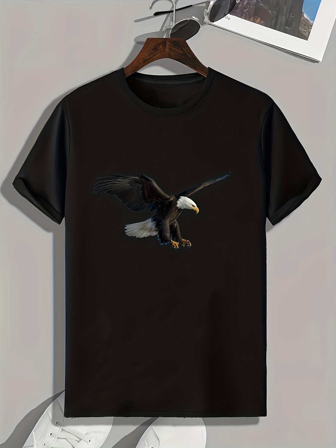 Eagle Print Men's Graphic T shirt Casual Comfy Tees