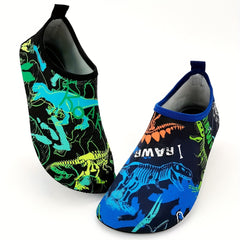 Dino Print Water Shoes for Boys Quick Dry Aqua Socks