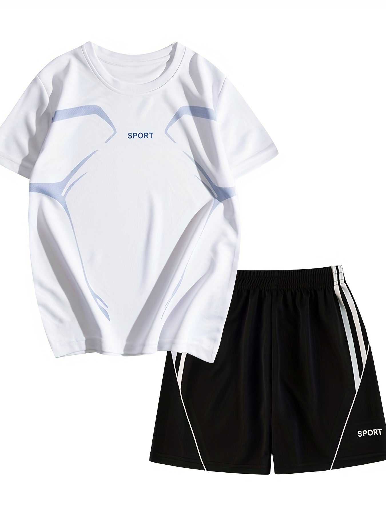 Boy's Quick Drying Sports Suit Breathable Two-piece Shorts & T-shirt Set