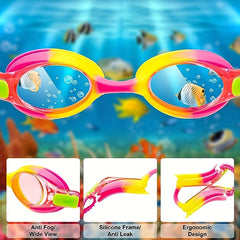 Pattern Silicone Swimming Caps with Earplugs & Nose Clips
