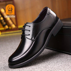 LAORENTOU Men's Leather Oxford Shoes Non Slip Formal Shoes