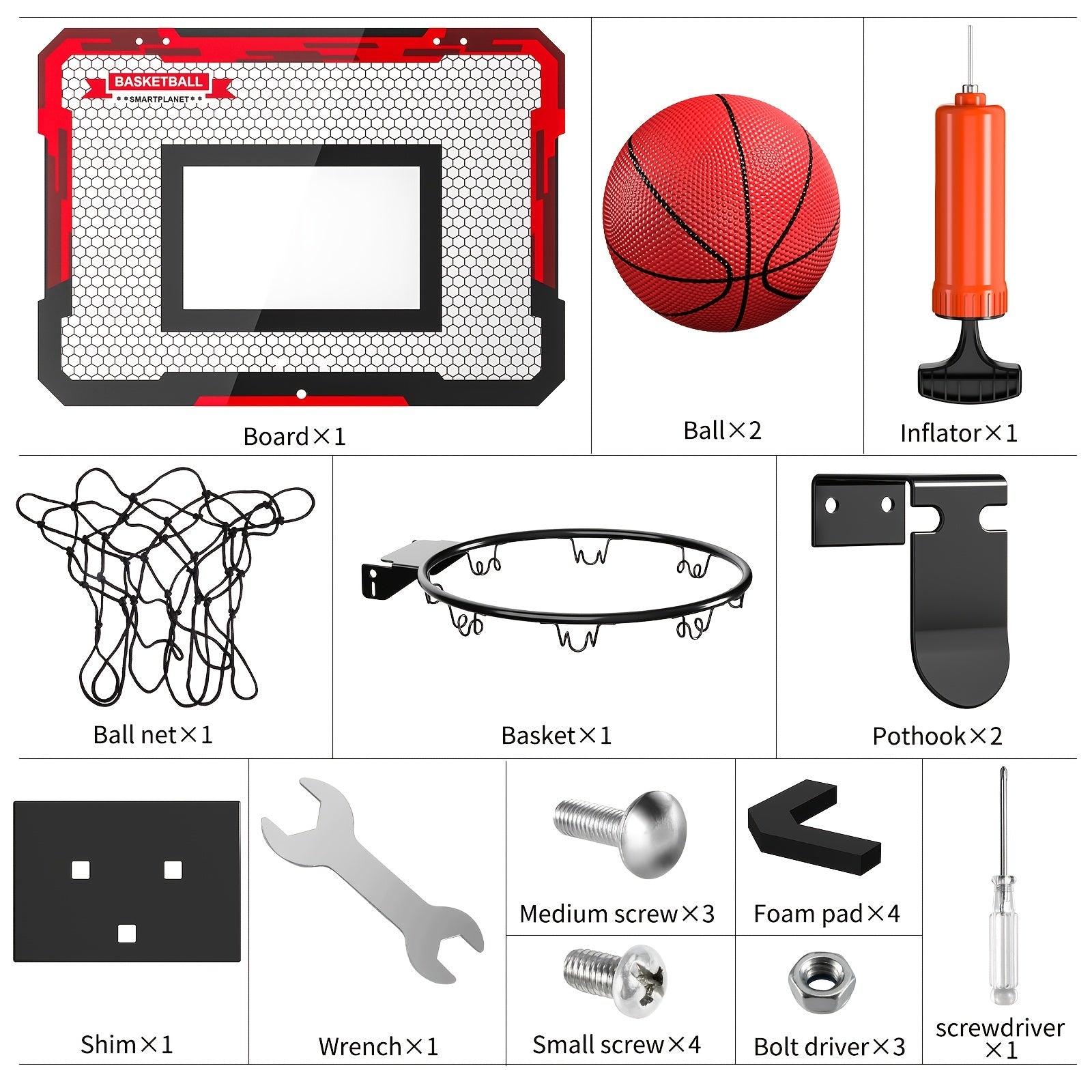 Kids Indoor Basketball Hoop Mini Hoop with 2 Balls