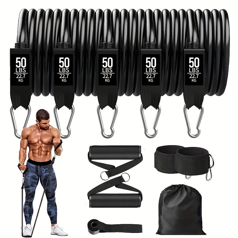 Resistance Bands Set with Door Anchor Handles Carry Bag