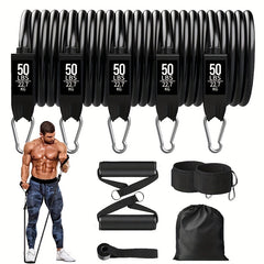 Resistance Bands Set with Door Anchor Handles Carry Bag