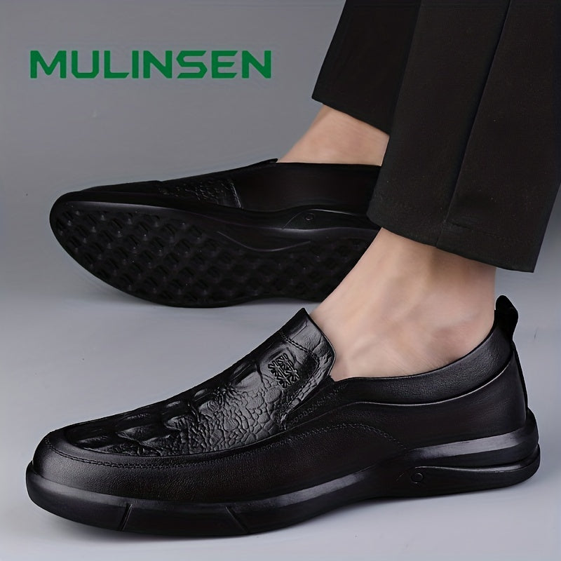 Men's Soft Sole PU Leather Loafer Shoes Non-slip Slip On Shoes
