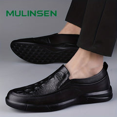 Men's Soft Sole PU Leather Loafer Shoes Non-slip Slip On Shoes