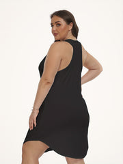 Plus Size Halloween Pumpkin Milkshake Print Tank Nightdress