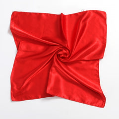 Square Satin Scarf Solid Neckerchief Casual Shawl Bandana
