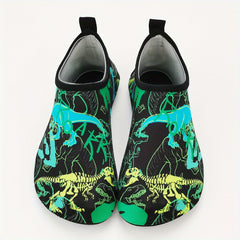 Dino Print Water Shoes for Boys Quick Dry Aqua Socks