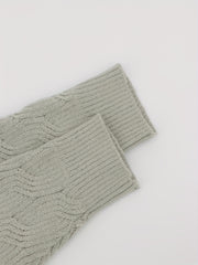 Solid Cable Long Sleeve Sweater V Neck Jumper