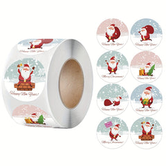 500 Merry Christmas Decoration Stickers Roll - Children's Sealing Sticker