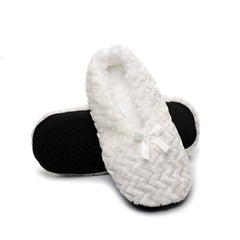 Cozy House Slippers With Bowknot Anti skid Slip on Shoes For Men