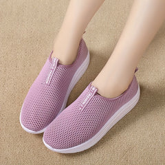Women's Slip-on Wedge Sneakers Mesh Outdoor Walking Shoes